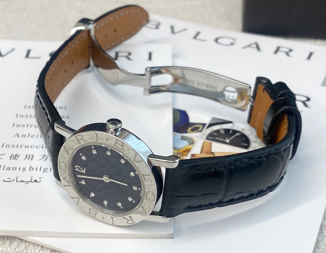 불가리 BB26SL 여성용 12p 다이아 26mm 스틸 쿼츠 상품이미지7