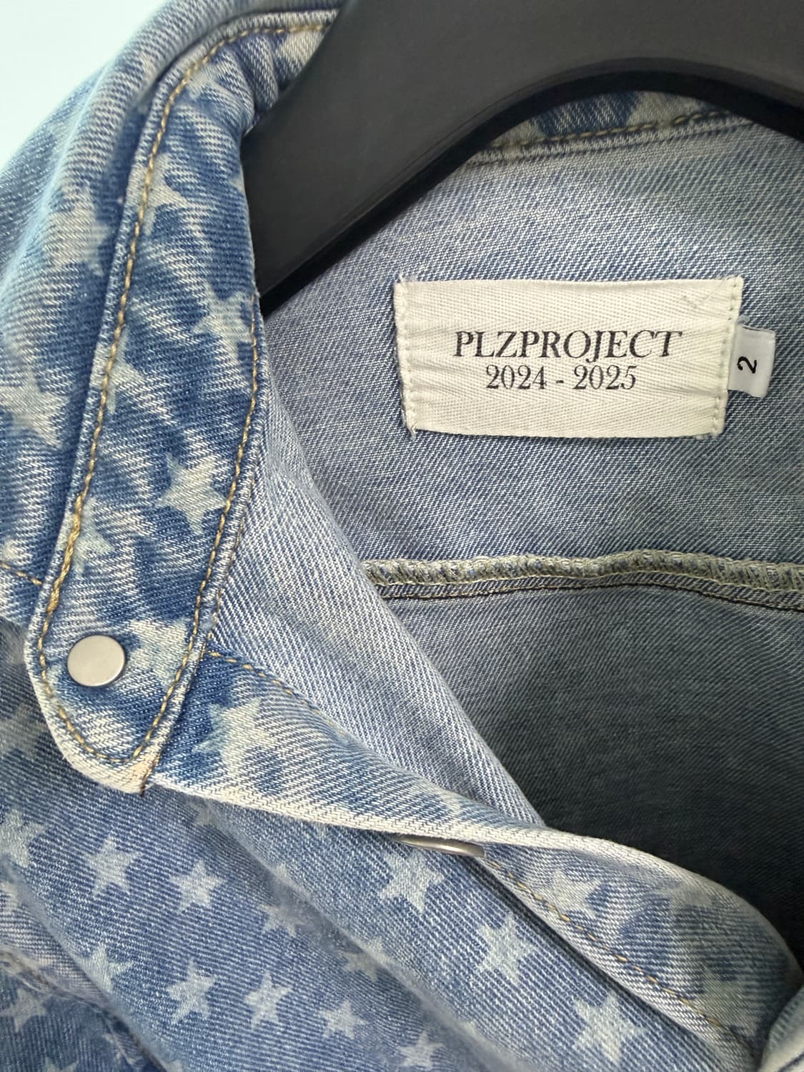 플리즈프로젝트 별패턴 데님셔츠 상품이미지6