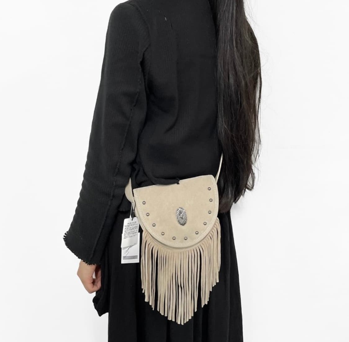 마우지 프린지 콘쵸 스웨이드 백 상품이미지4