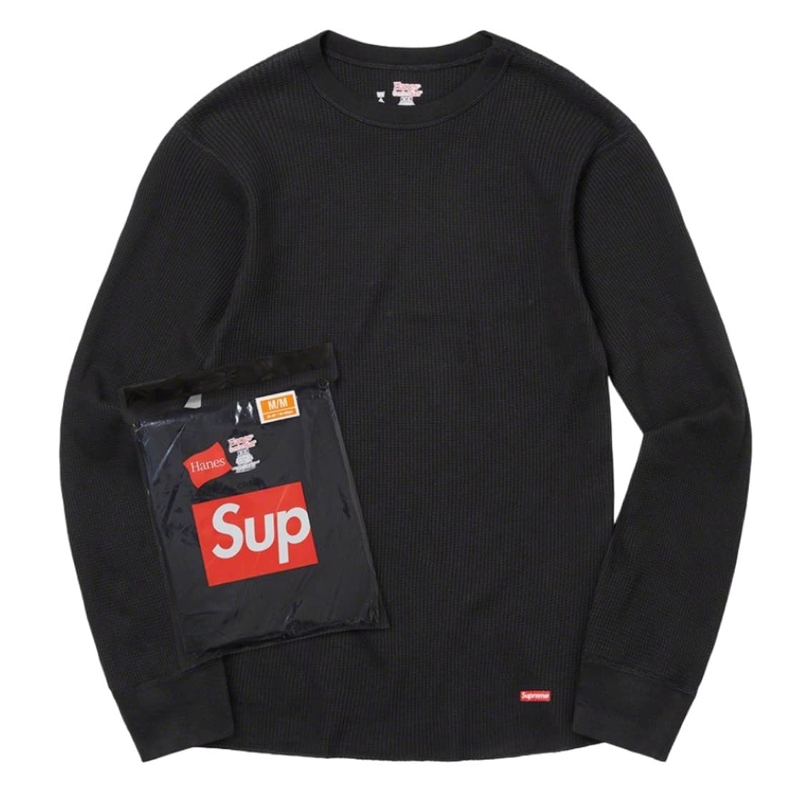 [2XL] 슈프림 헤인즈 써멀 크루 블랙 상품이미지1