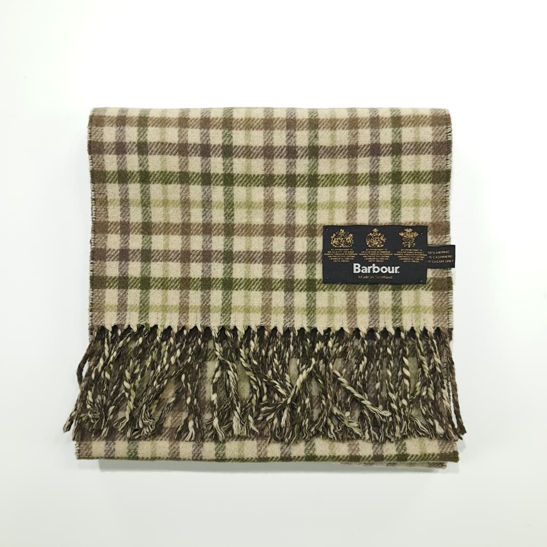 MX330 바버 그린 체크 올리브그린 양면 메리노 캐시미어 목도리 머플러 상품이미지7