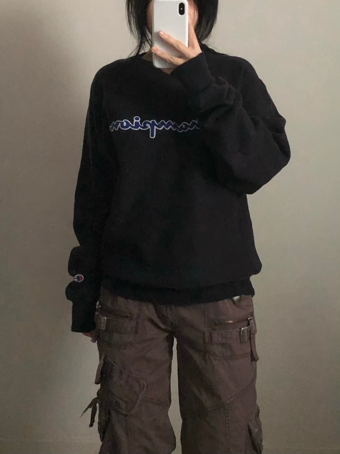 챔피온 스펠아웃 블랙 맨투맨 상품이미지1