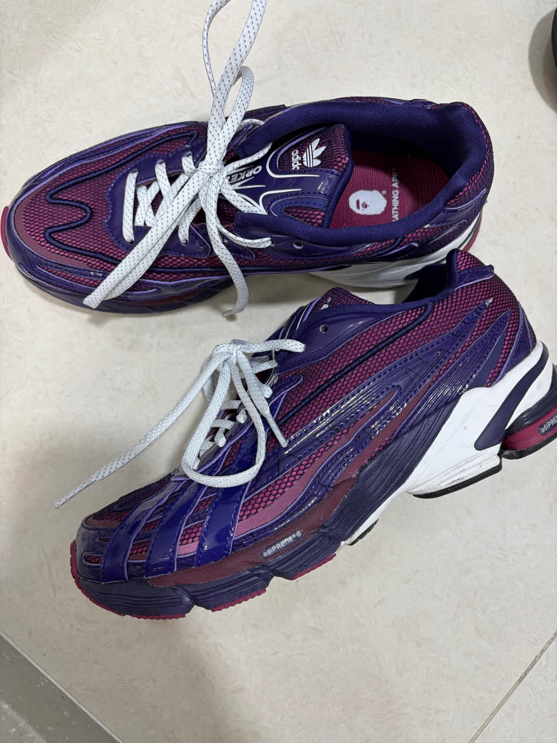 아디다스 x 베이프 오르케트로 다크 퍼플 클라우드 화이트 235 상품이미지3