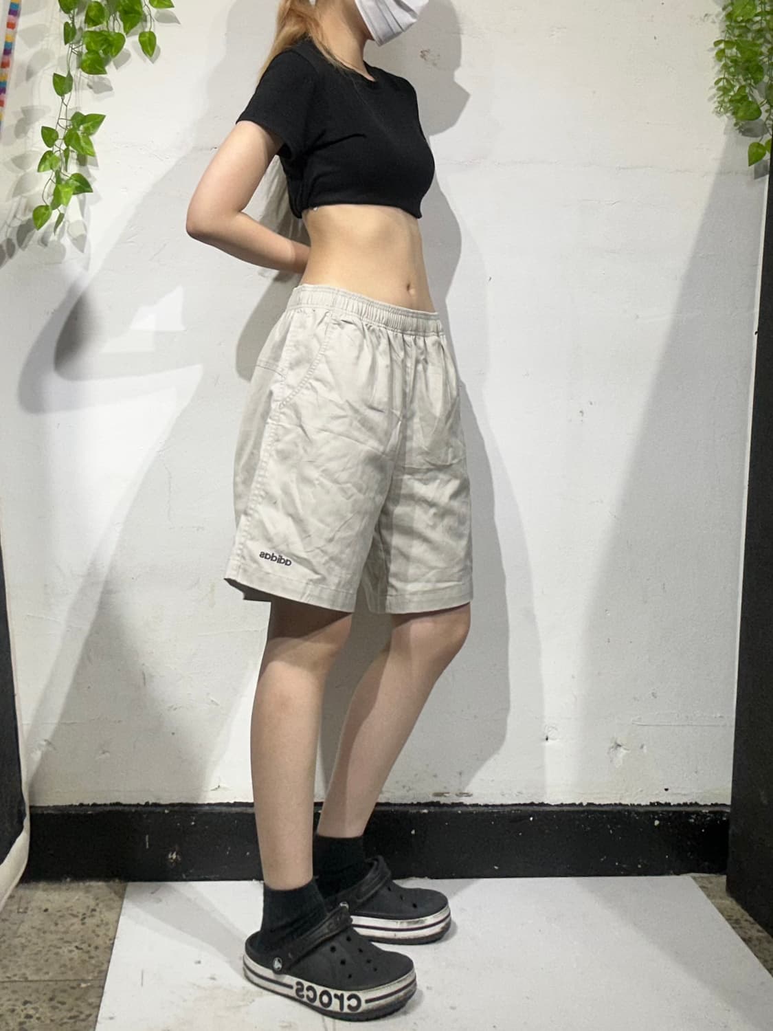아디다스 베이지 로고 반바지 버뮤다 팬츠 M 상품이미지1