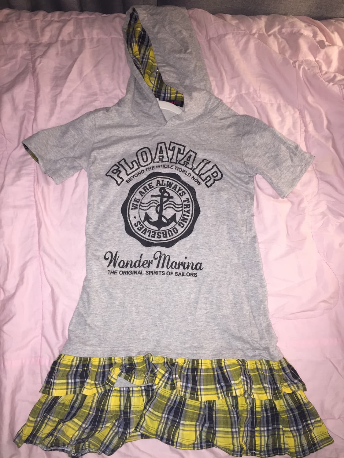 Vintage 체크 레이어드 원피스 상품이미지1