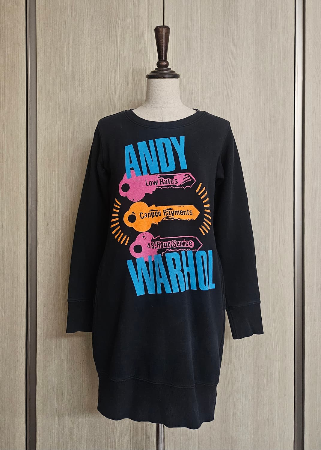 1980레어 빈티지 앤디워홀 맨투맨 원피스 SPRZ NY 팝아트 롱맨투맨 상품이미지3