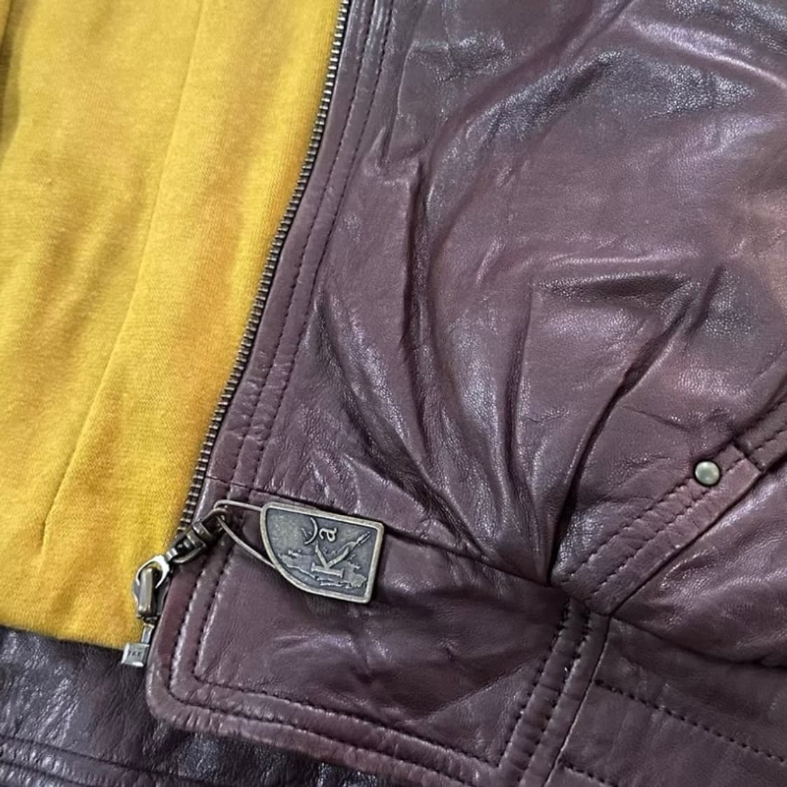 빈티지 램스킨(양가죽) 디태처블 셰르파 칼라 플라이트 자켓 상품이미지5