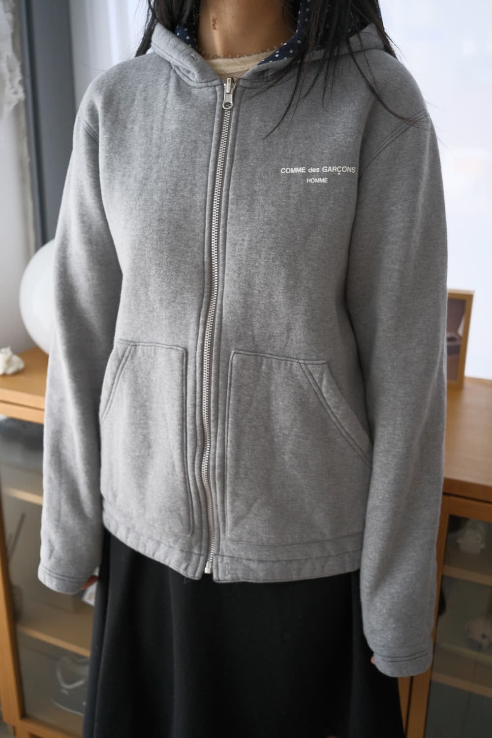 Reversible dot hood zip-up 상품이미지2