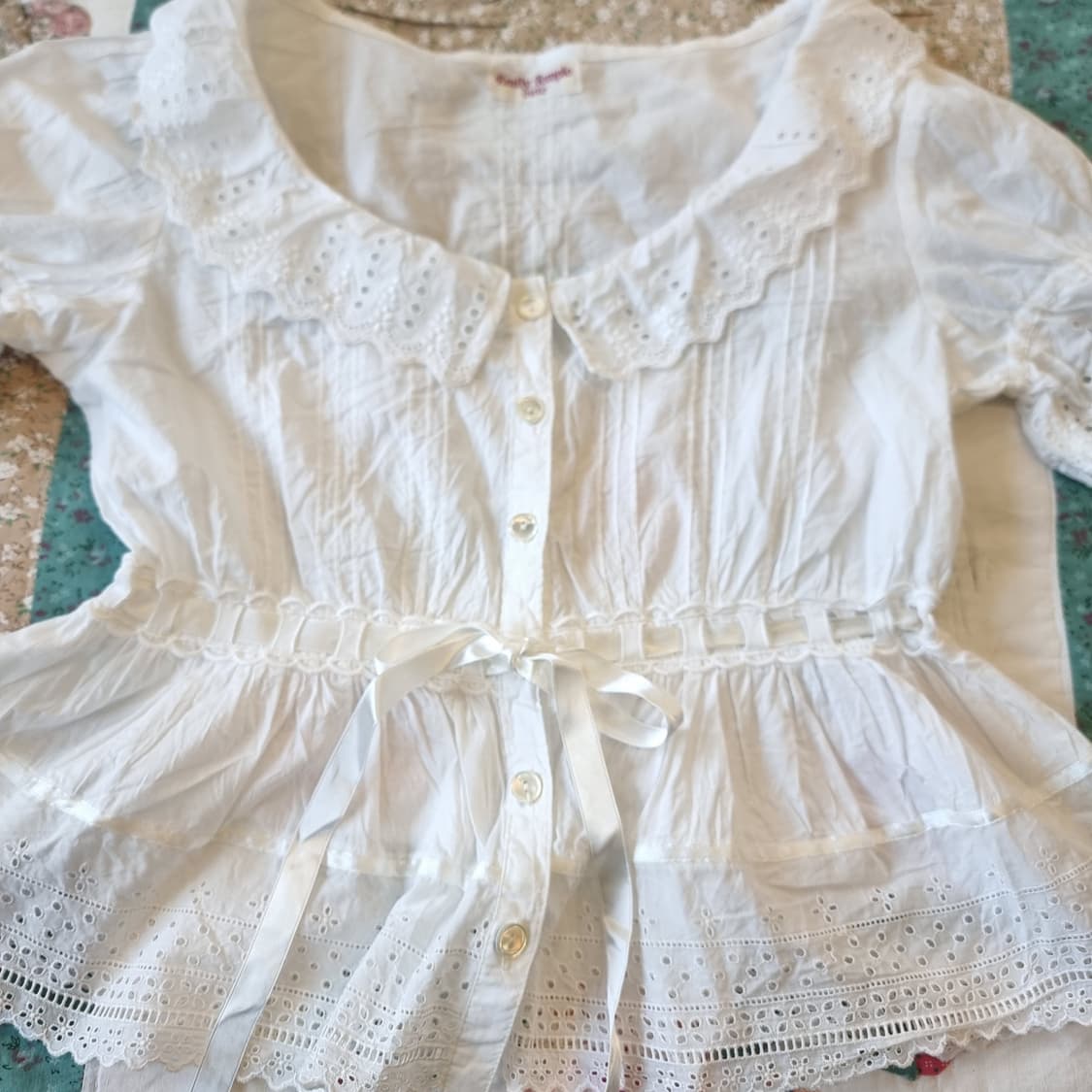 Emily Temple cute 코튼 앙쥬 레이스 블라우스 상품이미지3