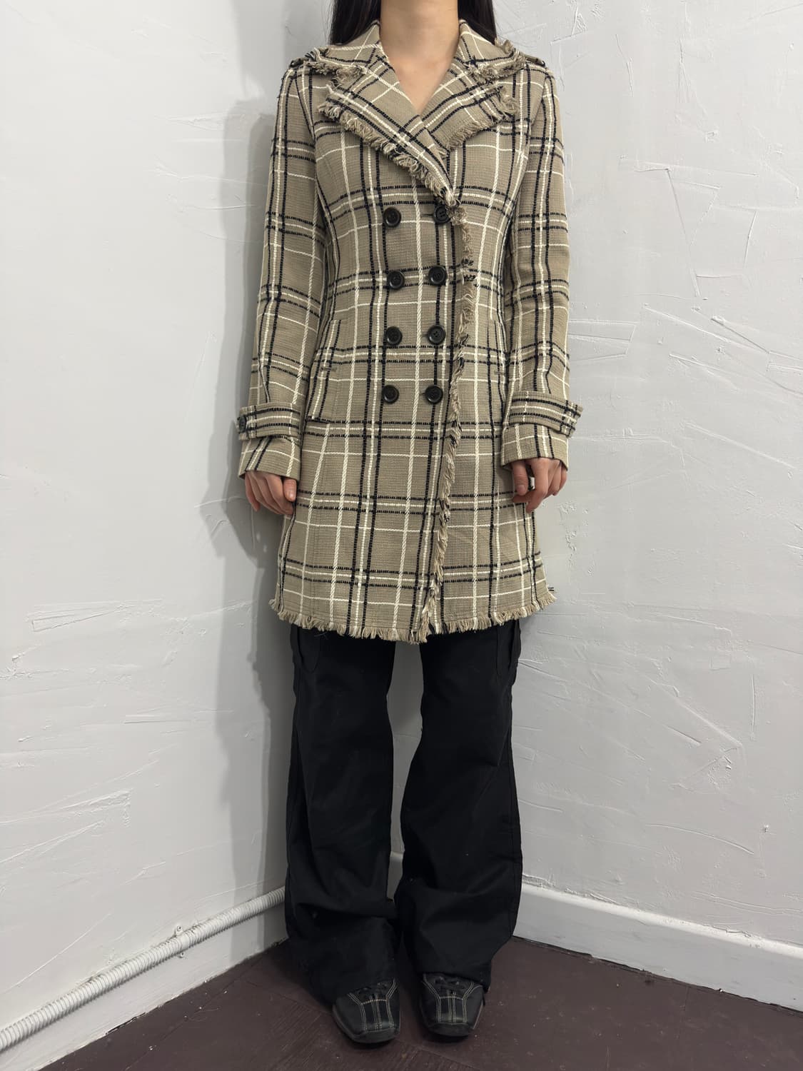 grace class check button jacket 상품이미지2