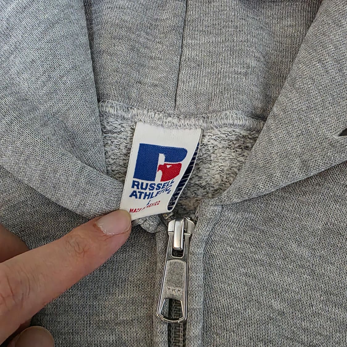 [L] 90s 러셀 애슬레틱 후드집업 라이트 그레이 ver. 뉴지퍼헤드 상품이미지4