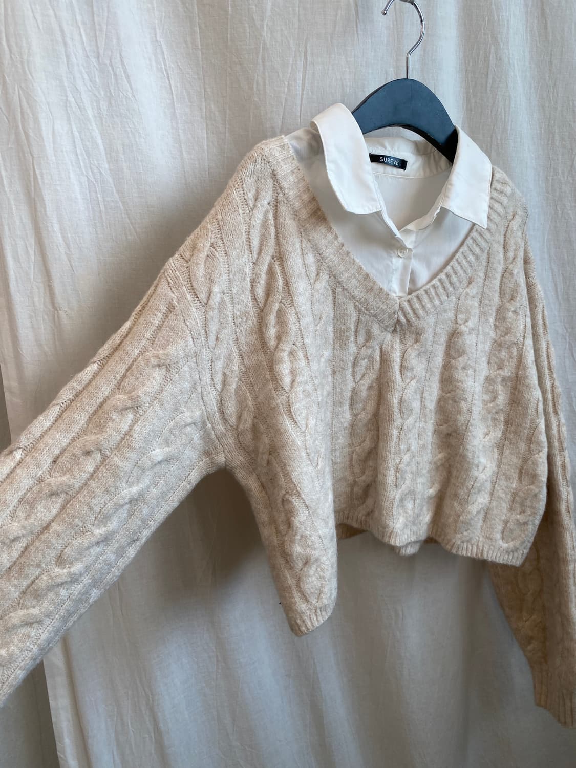 SUREVE 셔츠레이어드 니트(L) 상품이미지6