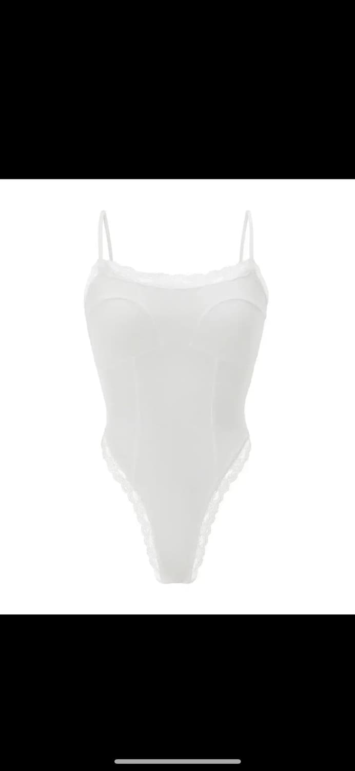 새상품) 쓰리타임즈 에블린 탑 바디수트 화이트 M 상품이미지1