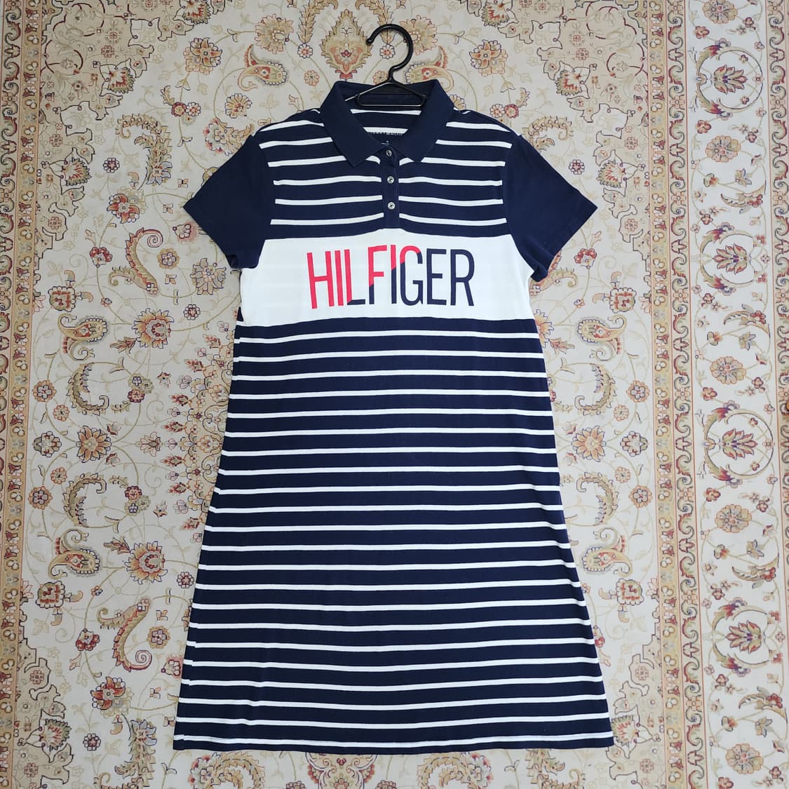 타미힐피거 스트라이프 반팔 카라 원피스 m 상품이미지1