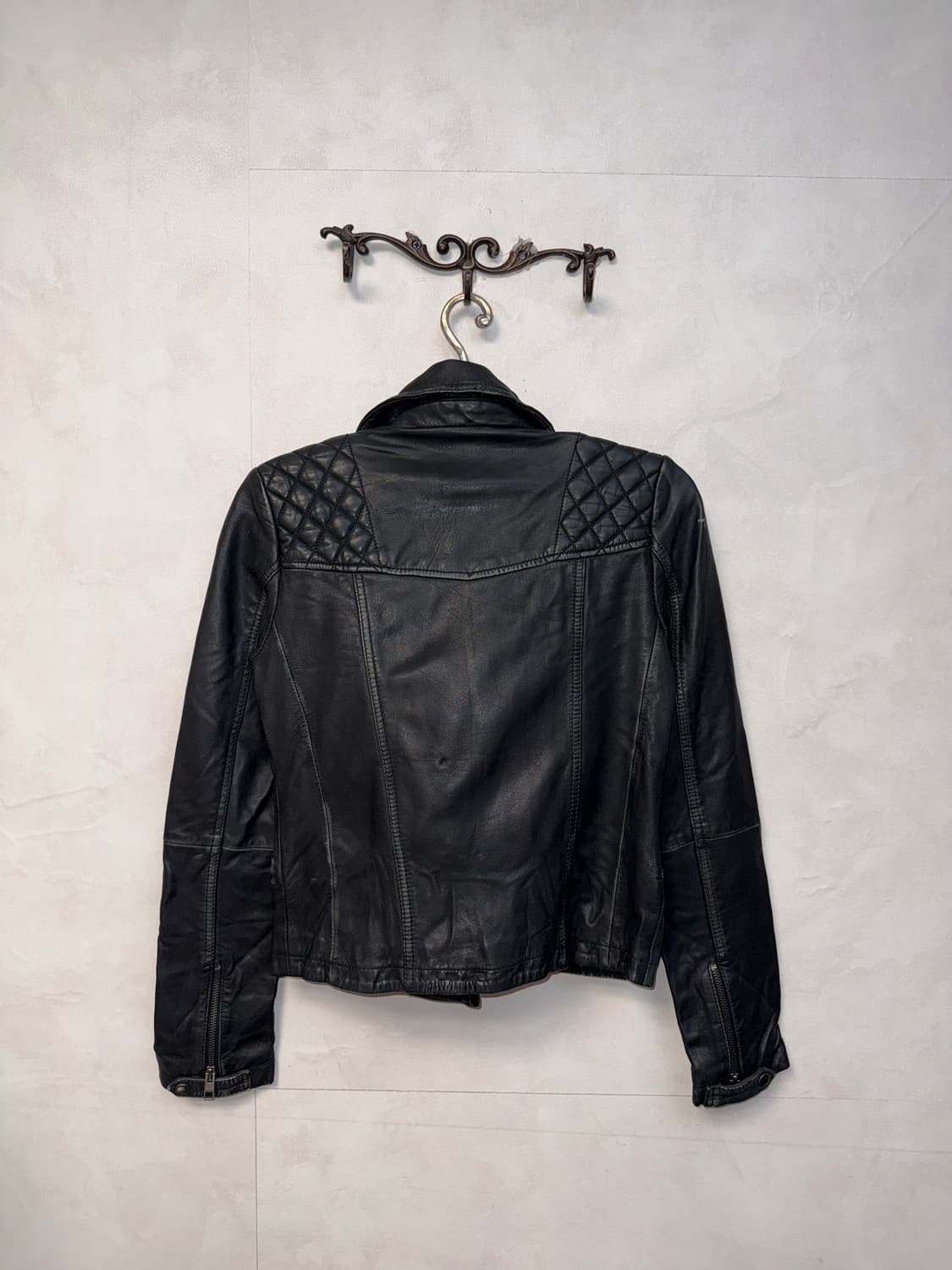All Saints black lamb skin rider jacket  상품이미지3