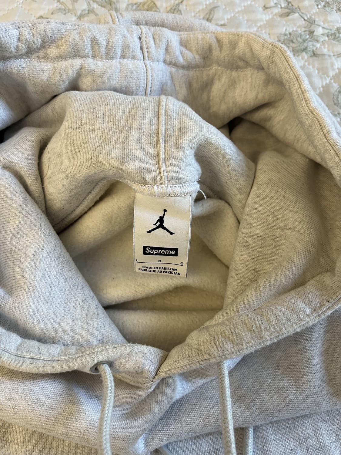 24FW 슈프림 X 조던 후드티 애쉬 그레이 상품이미지5