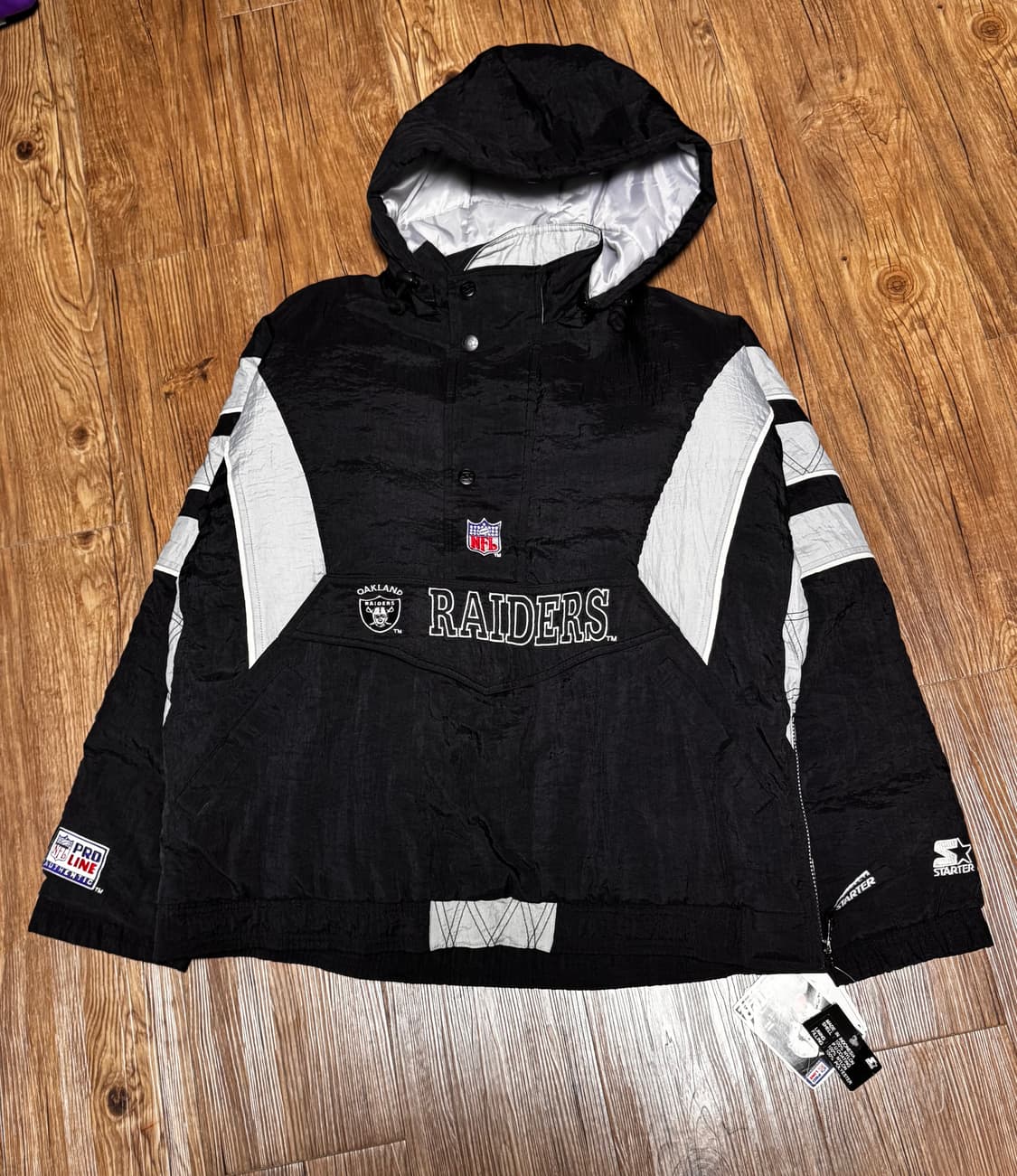  스타터 90s NFL 데드스탁 레이더스 오버핏 아노락 파카 상품이미지3
