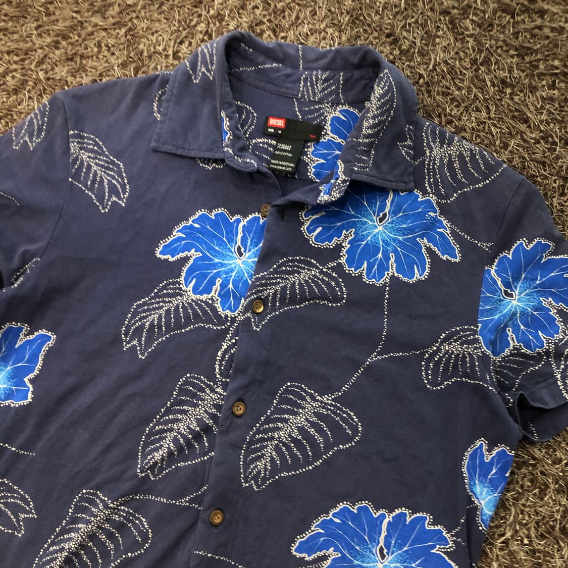 디젤 플라워 패턴 하프 반팔 셔츠 상품이미지2