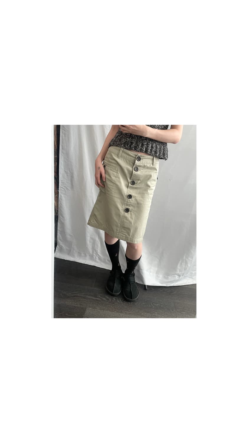 VTG beige midi skirt 상품이미지2