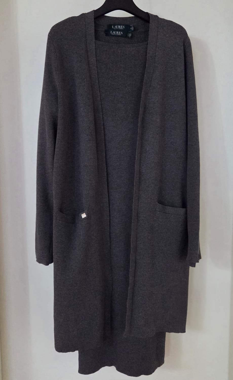 Lauren 로렌 랄프로렌 골지 니트 롱 원피스 가디건 셋업 상품이미지1