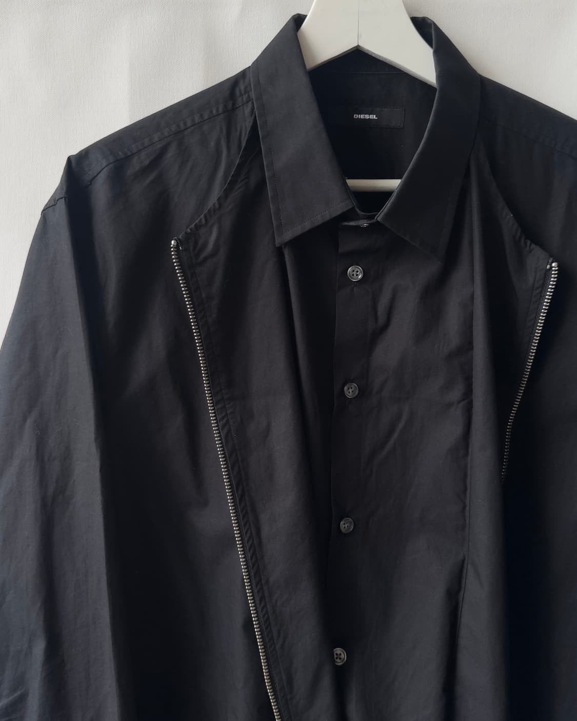 [DIESEL] black shirts layered zip-up 상품이미지6