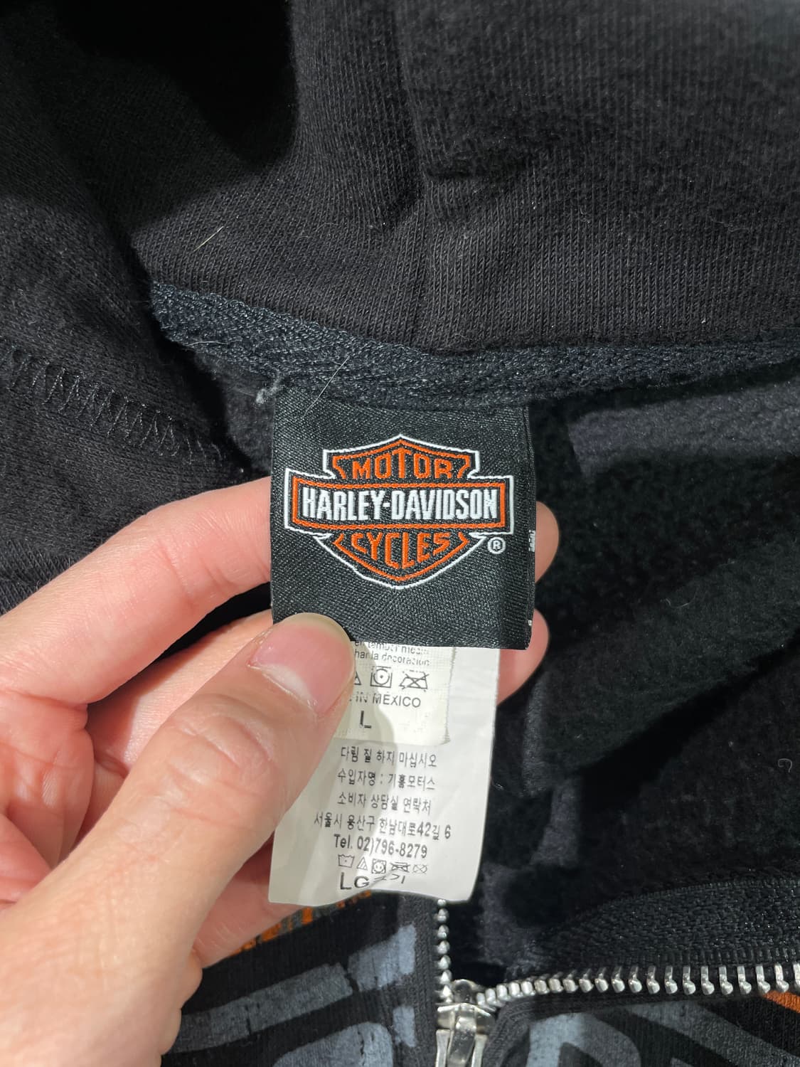 할리 데이비슨 코리아 블랙 드래곤 & 타이거 후디 집업 상품이미지7