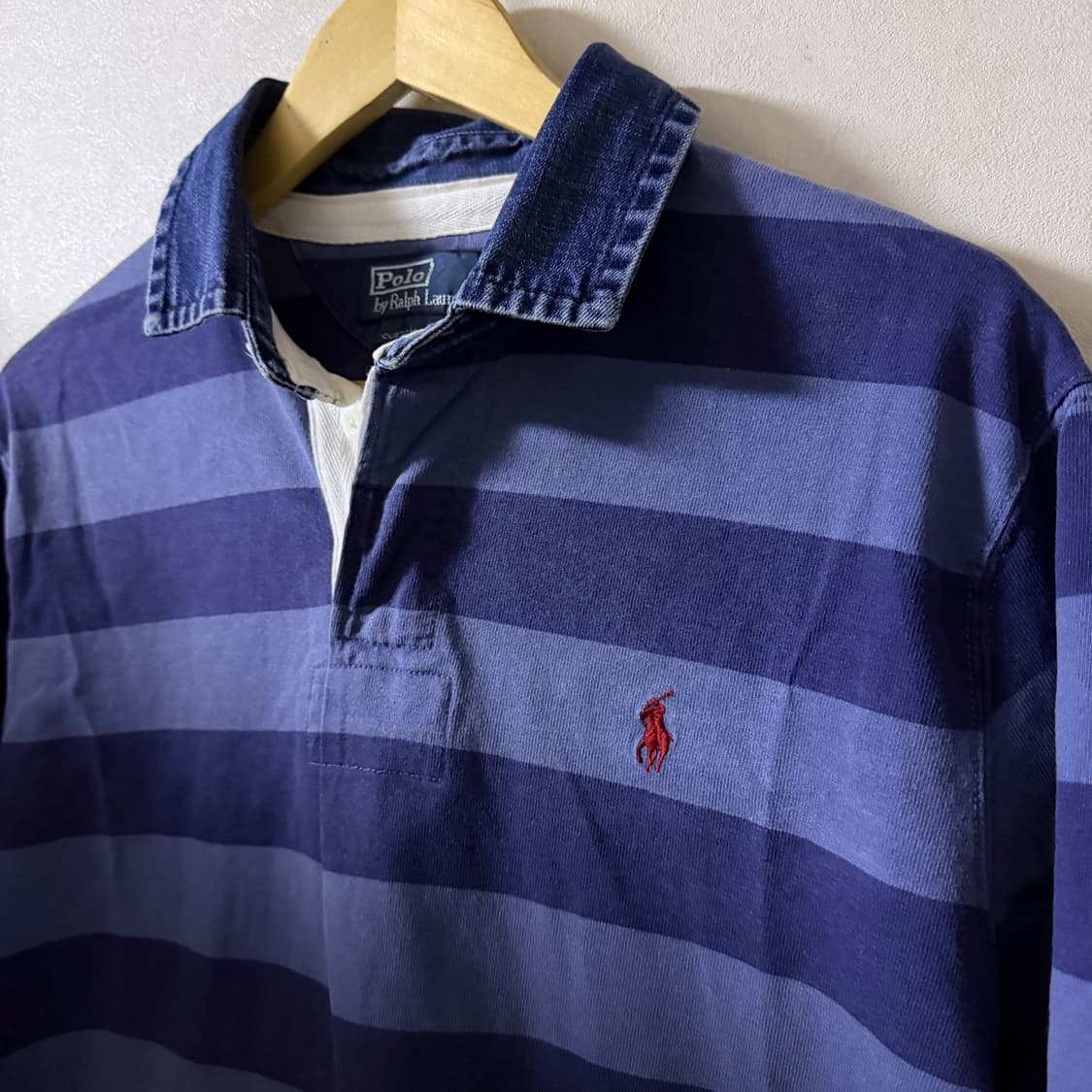 폴로 랄프로렌 데님배색 럭비 긴팔카라 티셔츠 커스텀XL (105) 상품이미지6
