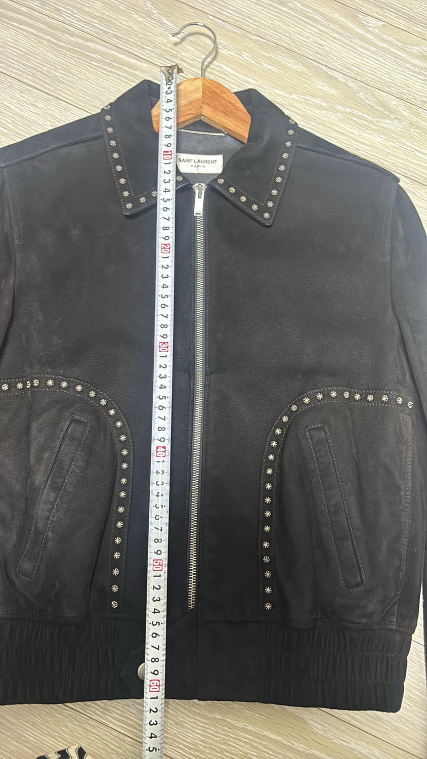 생로랑  스웨이드 플라워 스터드 자켓 46사이즈 상품이미지10