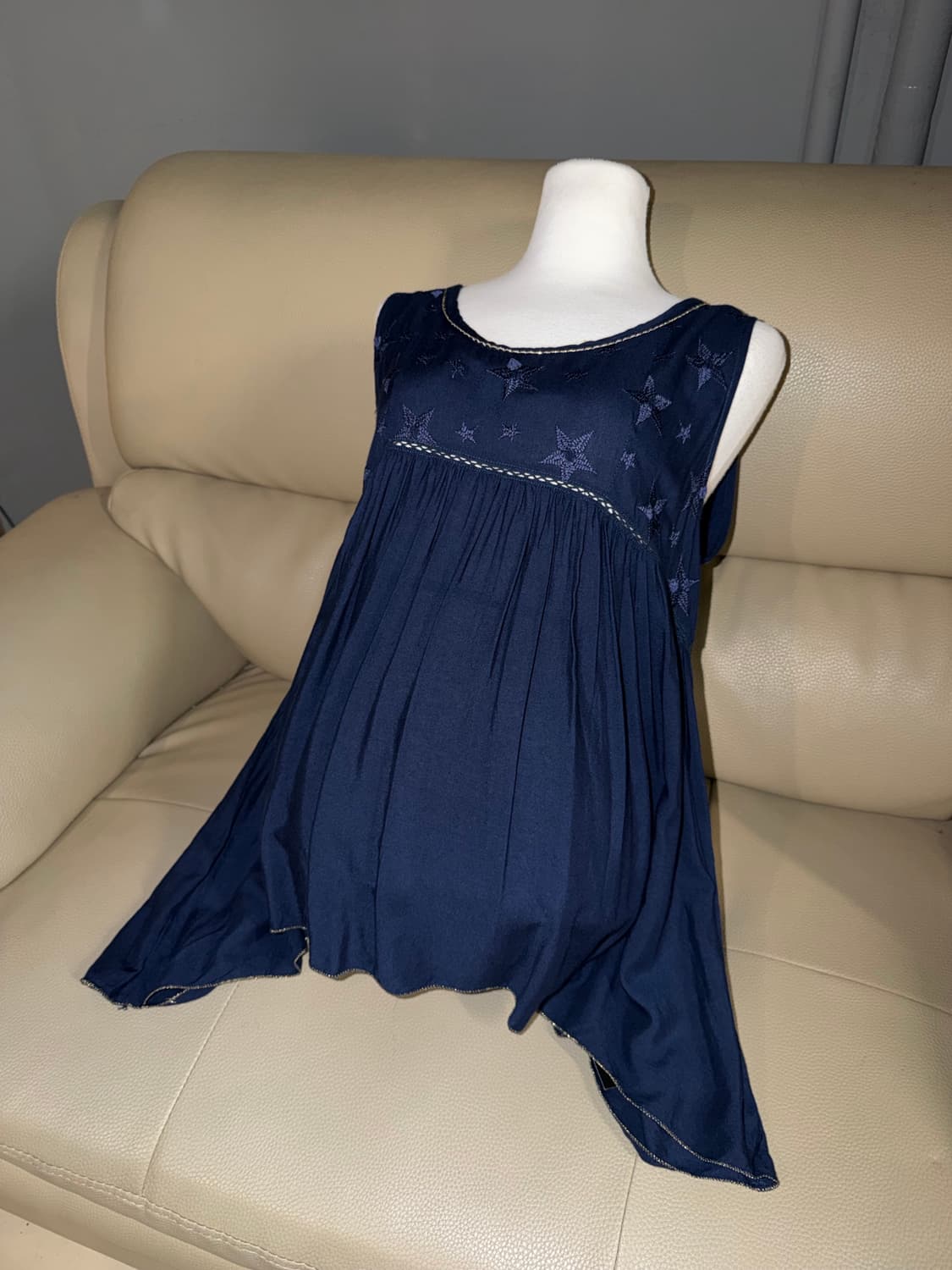 star pattern diagonal line sleeveless  상품이미지1
