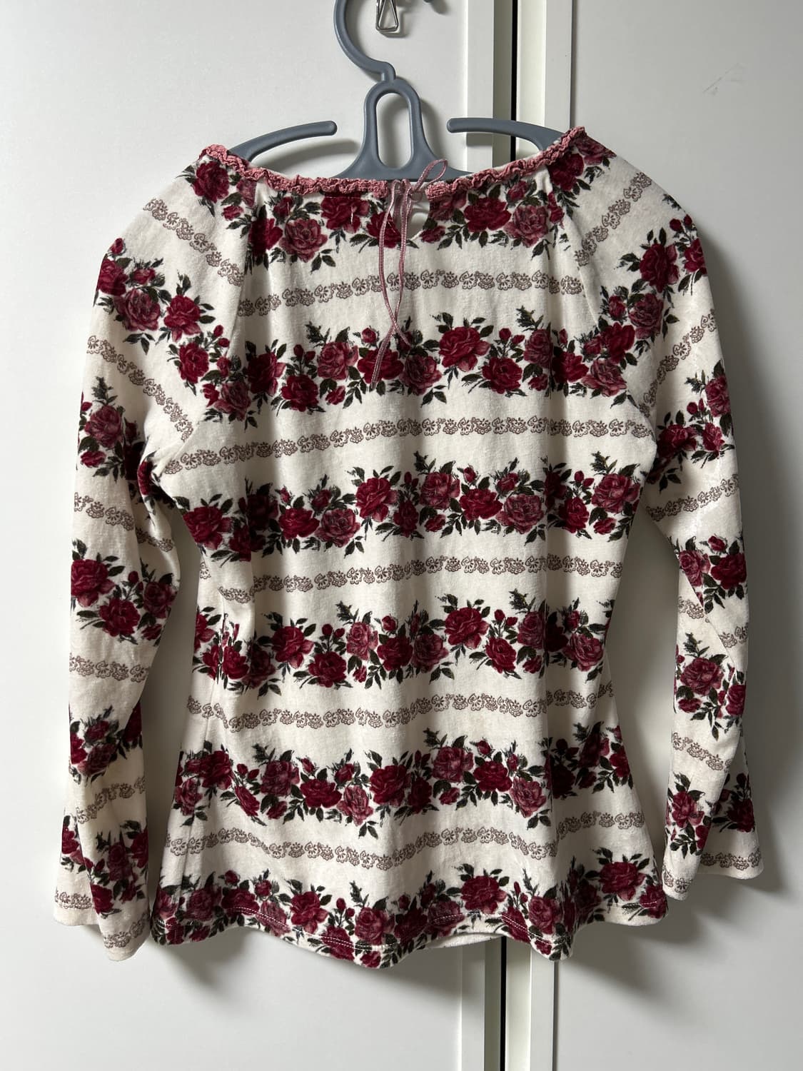 빈티지 로즈 벨벳 스퀘어넥 탑 상품이미지2