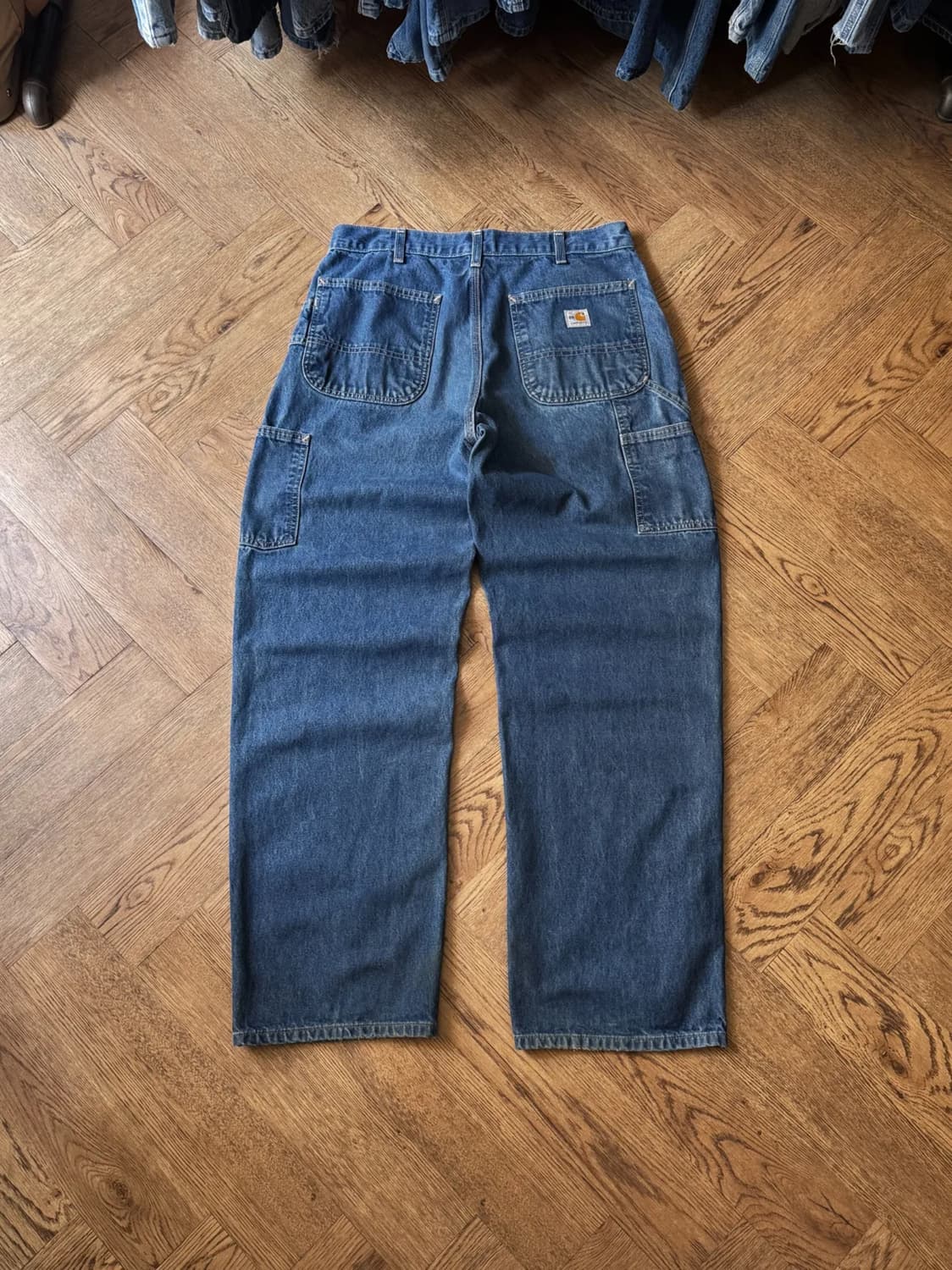 [34]칼하트FR USA 미디엄블루 싱글니 카펜터 워크 데님 팬츠 상품이미지1