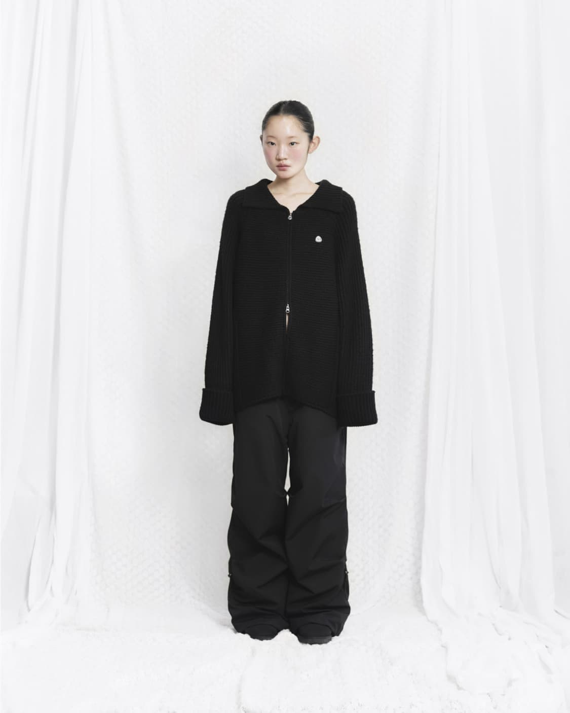 코이세이오 세일러 니트 집업 블랙 상품이미지1