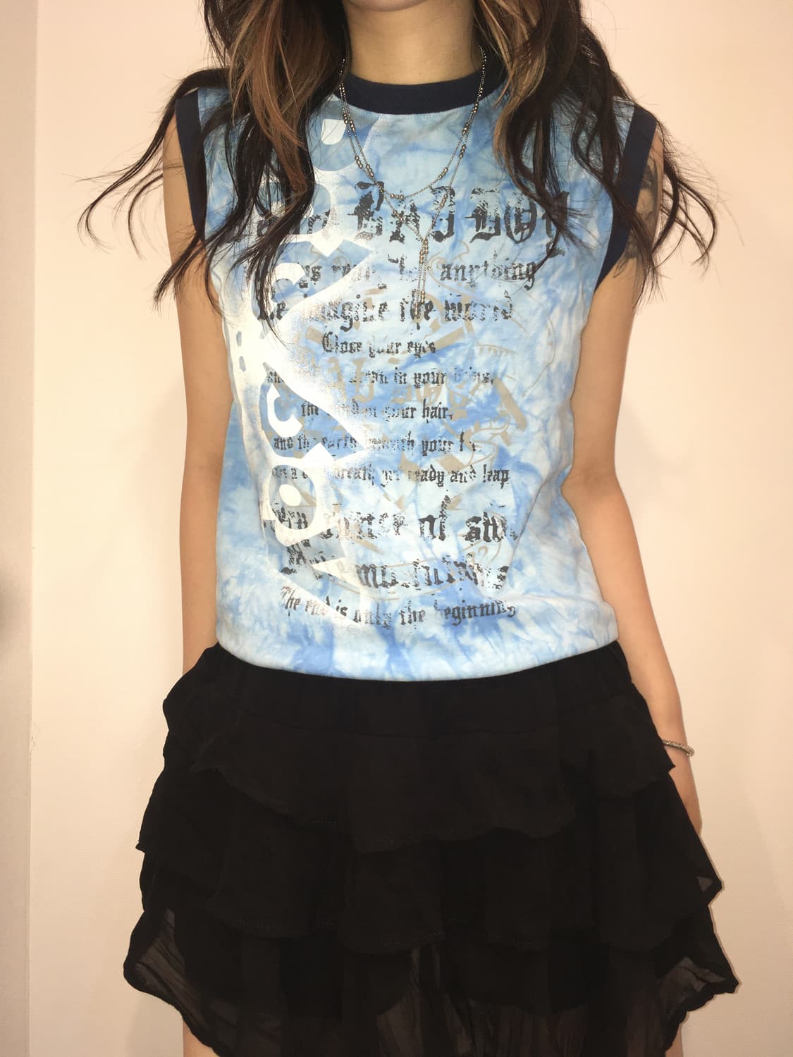 빈티지 y2k 프린팅 슬리브리스 상품이미지5