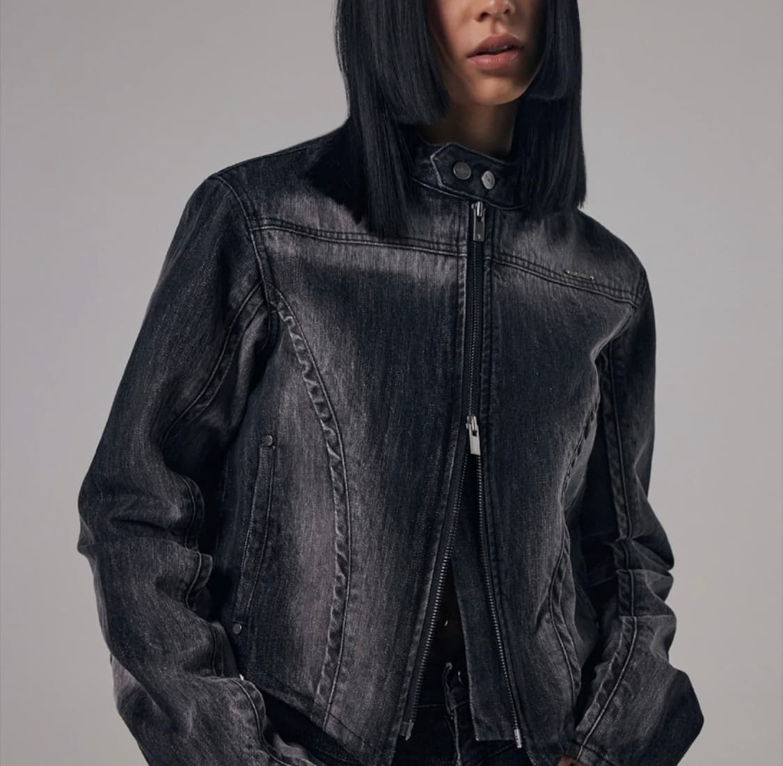 트리밍버드 바이커 데님 자켓 팝니다 상품이미지1