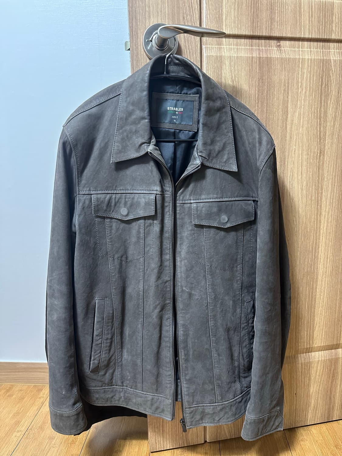 양가죽 자켓 105 회색기있는 브라운 상품이미지1