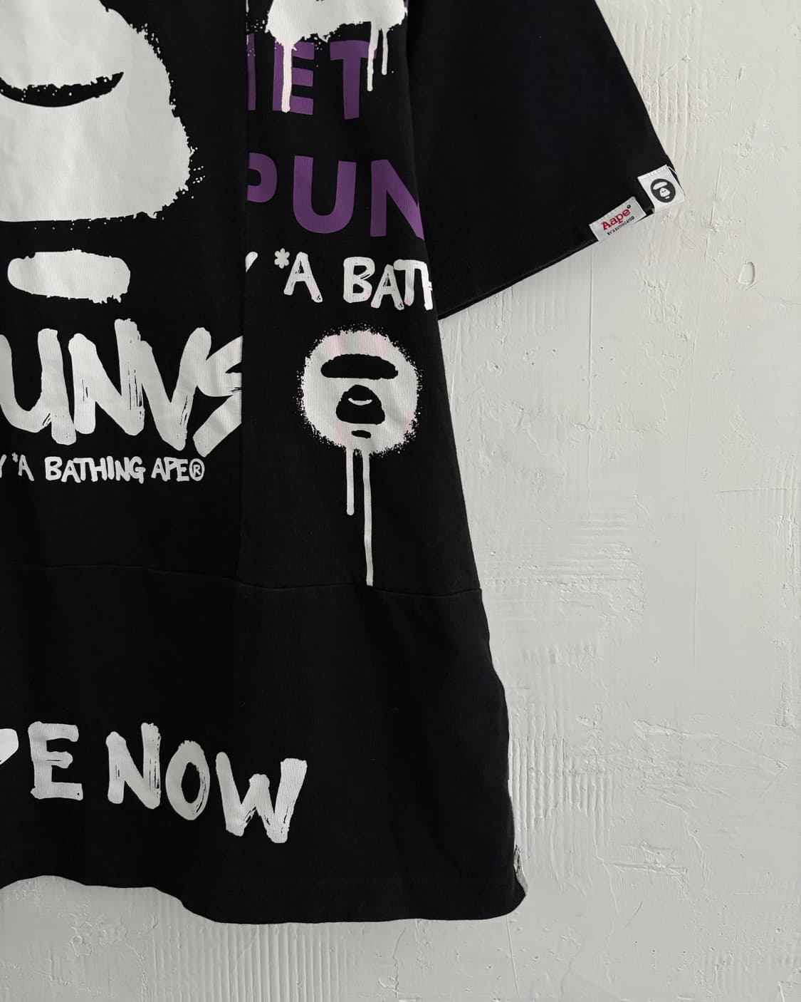 AAPE by A BATHING APE 에이프 프린팅 블랙컬러 티셔츠 상품이미지7