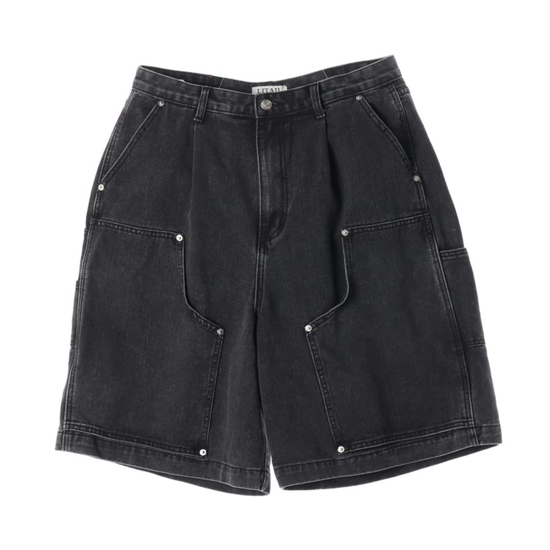 리테일 흑청 워싱 더블니 버뮤다 팬츠 L 상품이미지1