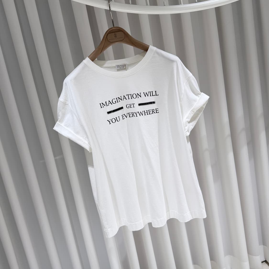 (A+/L) / 브루넬로쿠치넬리 프린트 코튼 화이트 반팔 티셔츠 상품이미지3