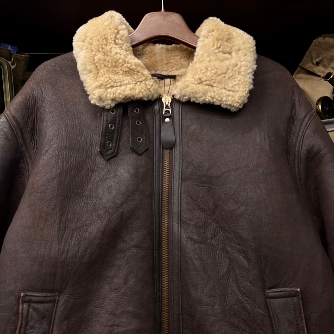 90s Type B-3 무스탕 자켓 밀리터리 리얼 레더 USA N236 상품이미지3