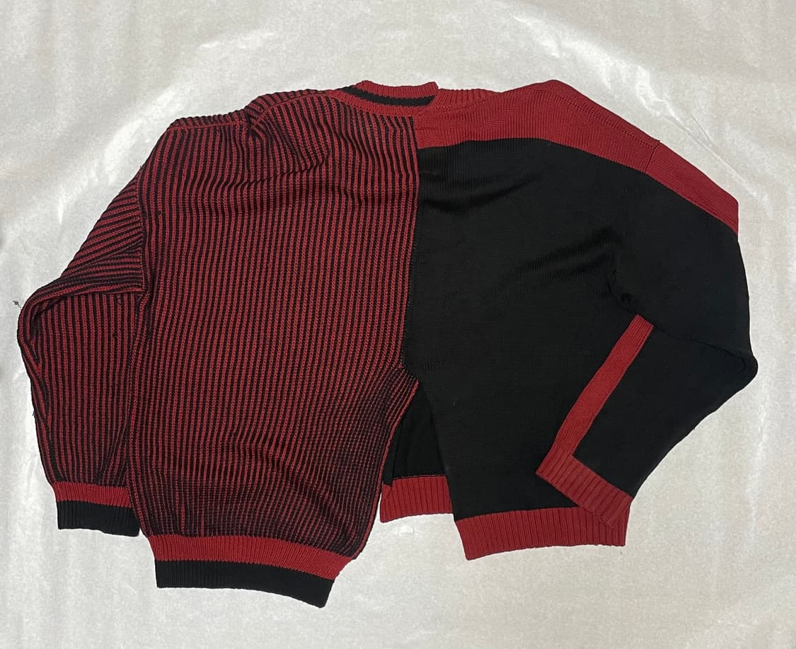 빈티지 메종 미하라 야스히로 니트 블랙/레드 상품이미지2