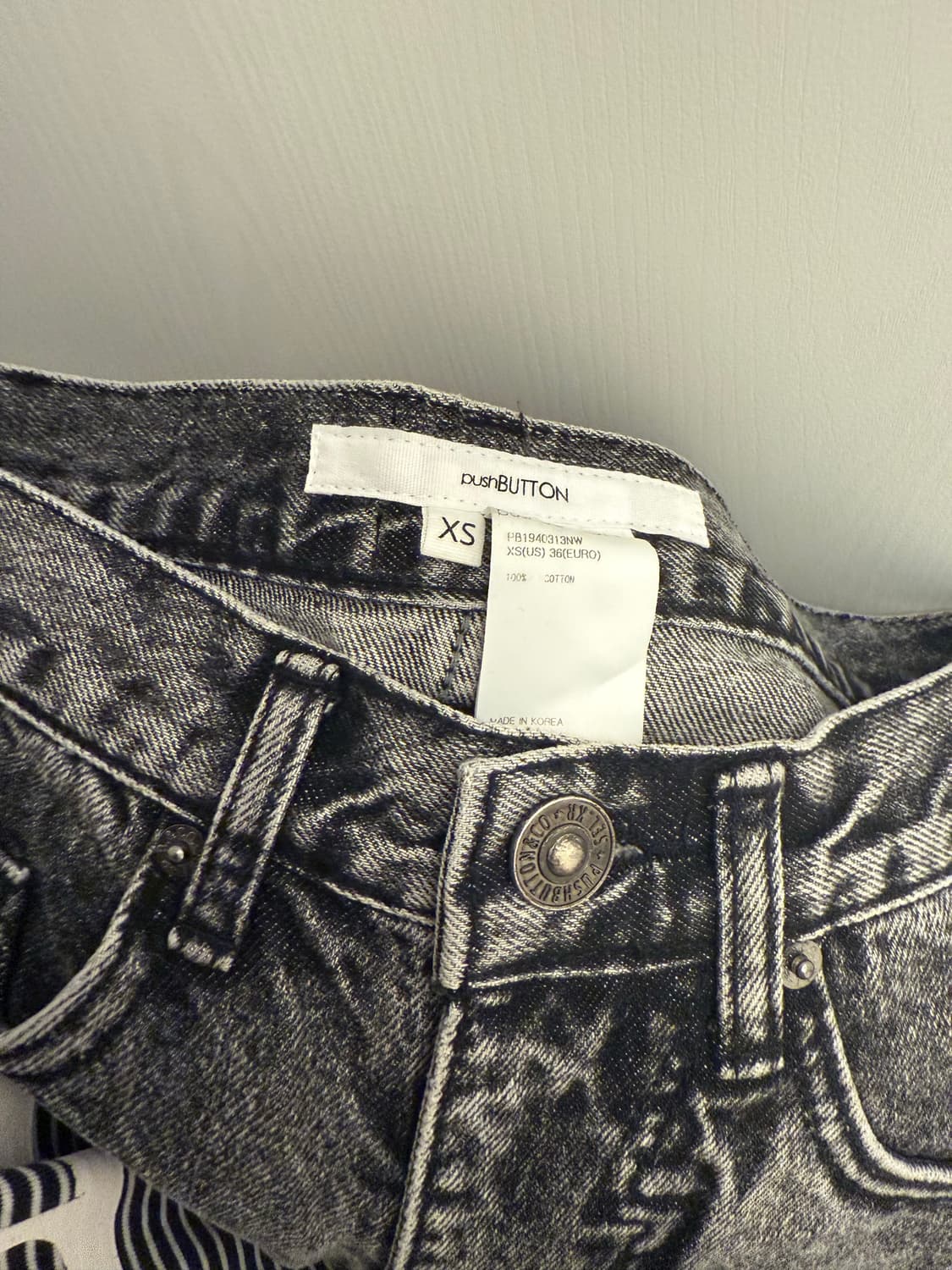 PushButton 흑청 데님 팬츠 XS EU36 상품이미지5