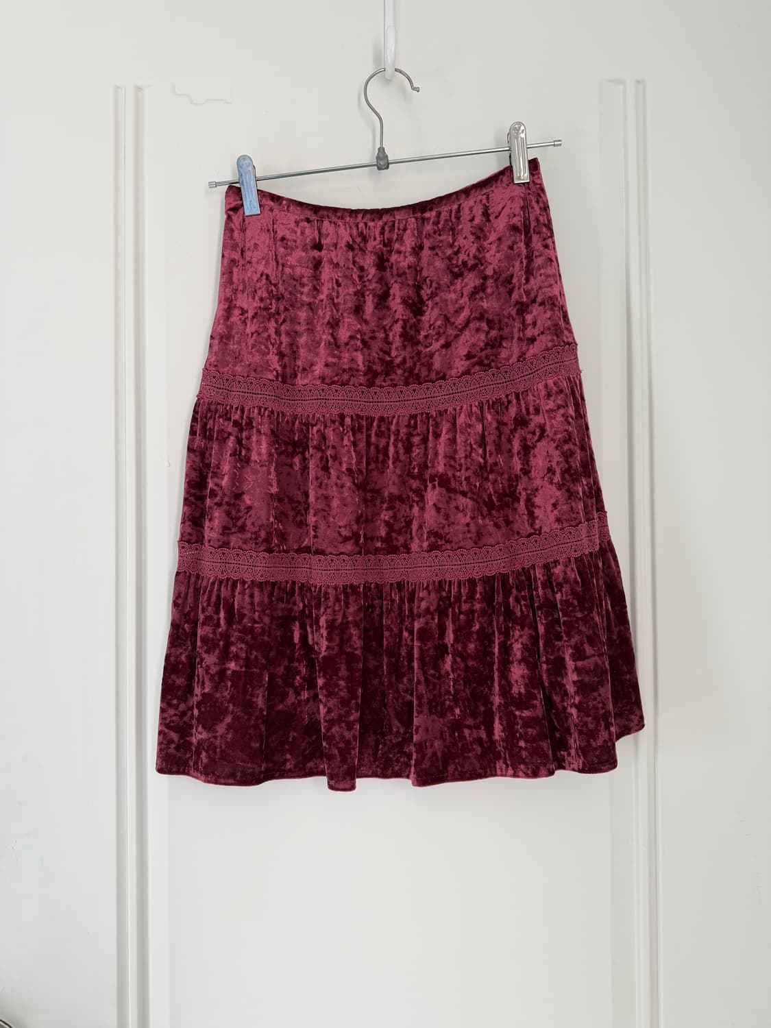 일본빈티지 핑크 벨벳 레이스 스커트 상품이미지5