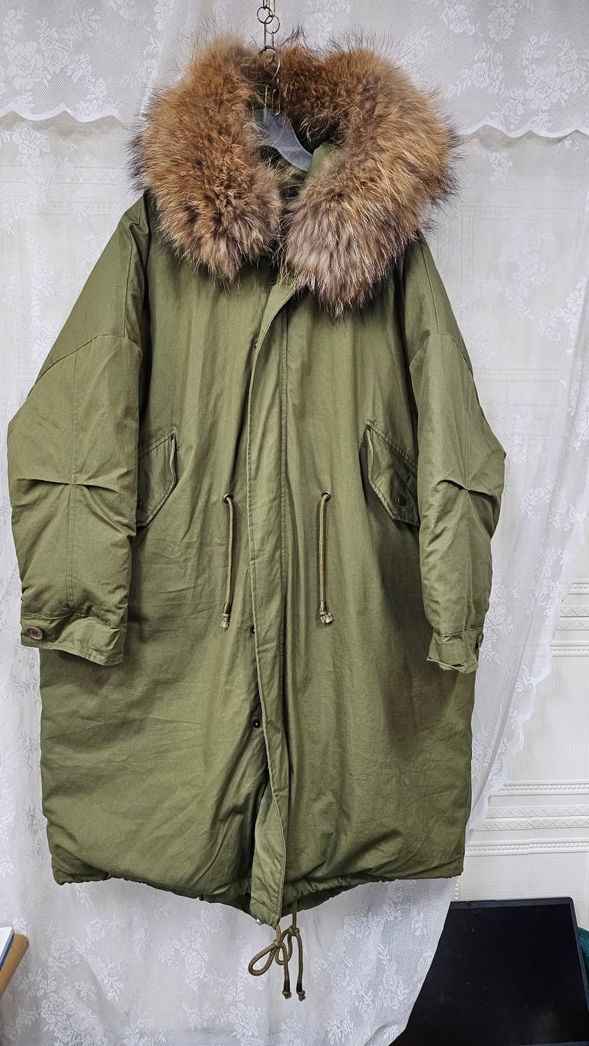 카키  오리털 야상 개파카 상품이미지1