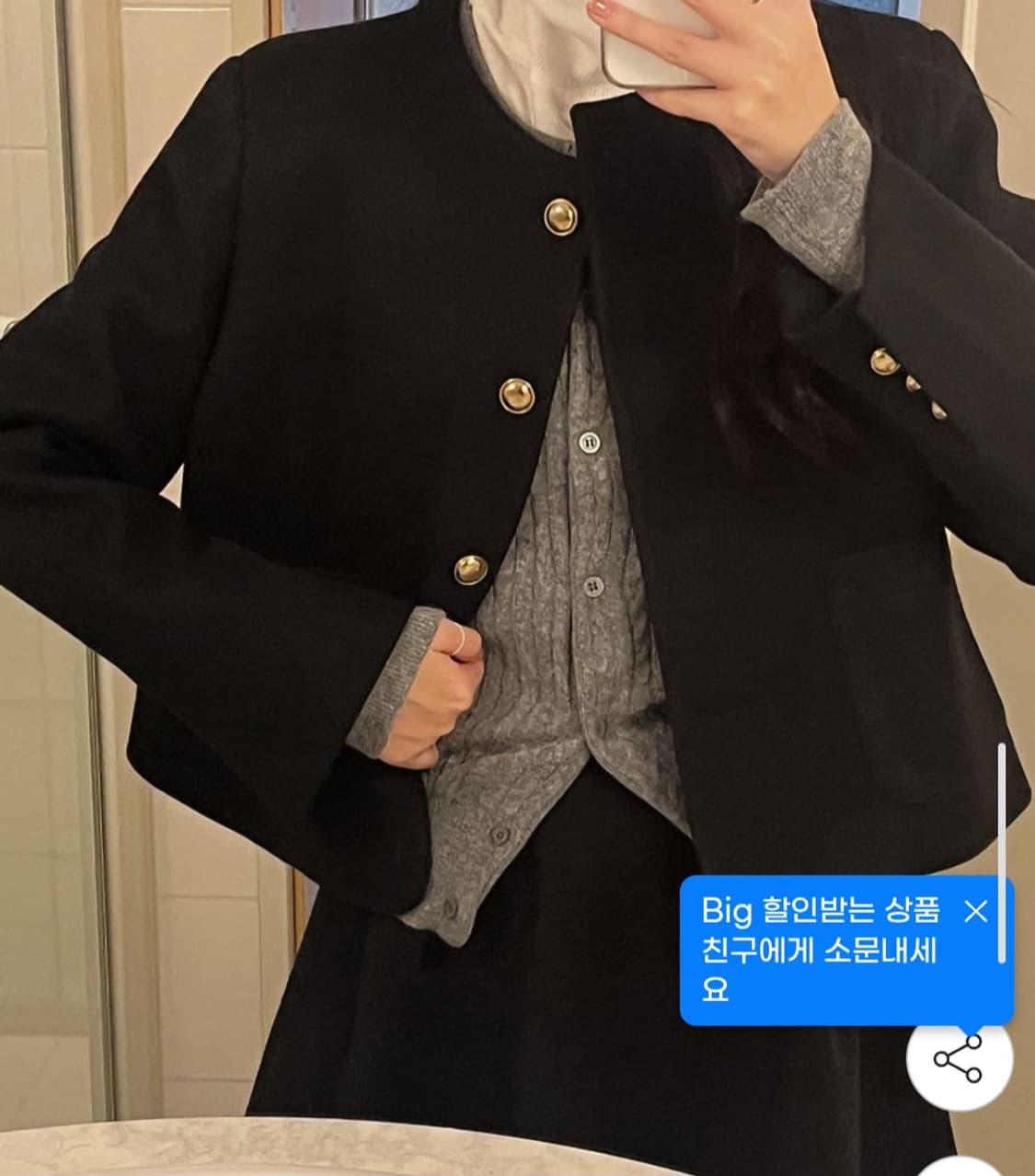 LOVB 핫핑 자체제작 브랜드 블랙 울 자켓(새상품) 상품이미지1