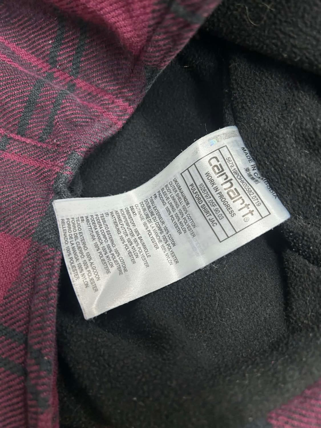 [M] 칼하트 wip 기모 워크 셔츠 자켓 상품이미지4