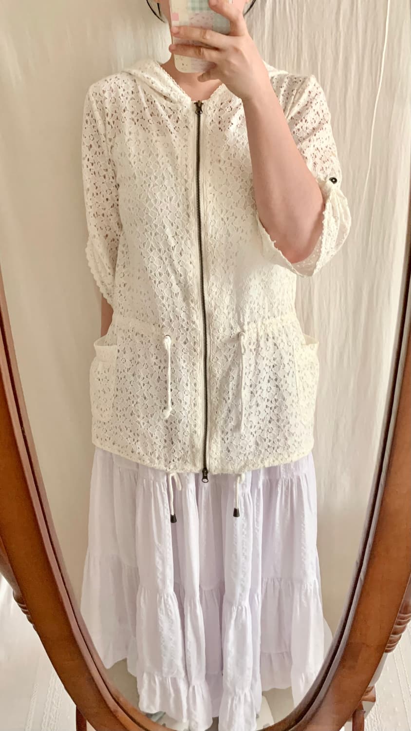 모리 플라워 레이스 후드집업 상품이미지4