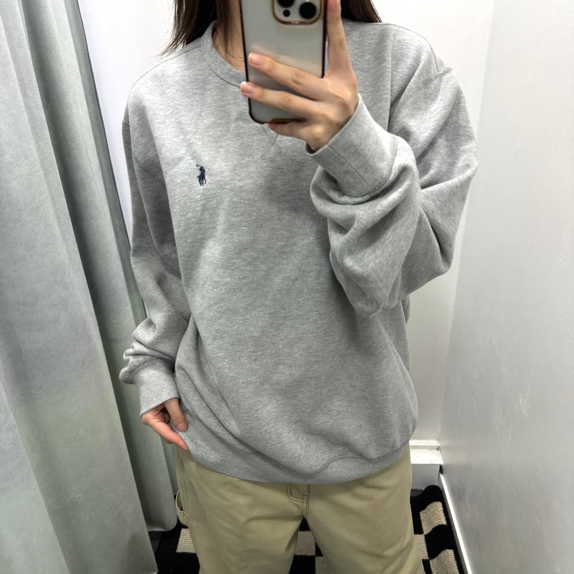 폴로 그레이 기모 스웻셔츠 상품이미지2
