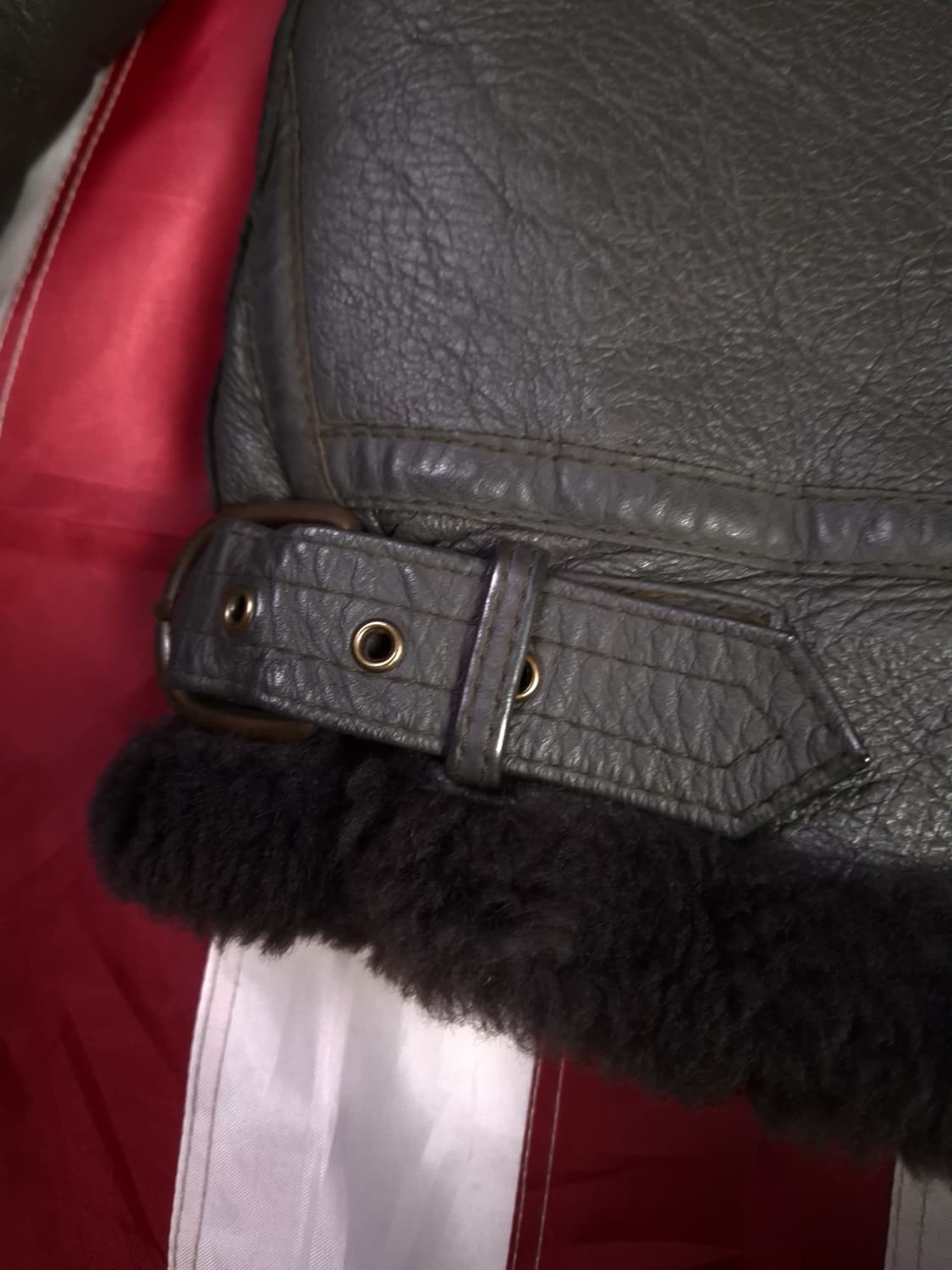 90's 국내산 미공군 B-3 TYPE 리얼레더 항공폭격기 무스탕 상품이미지7