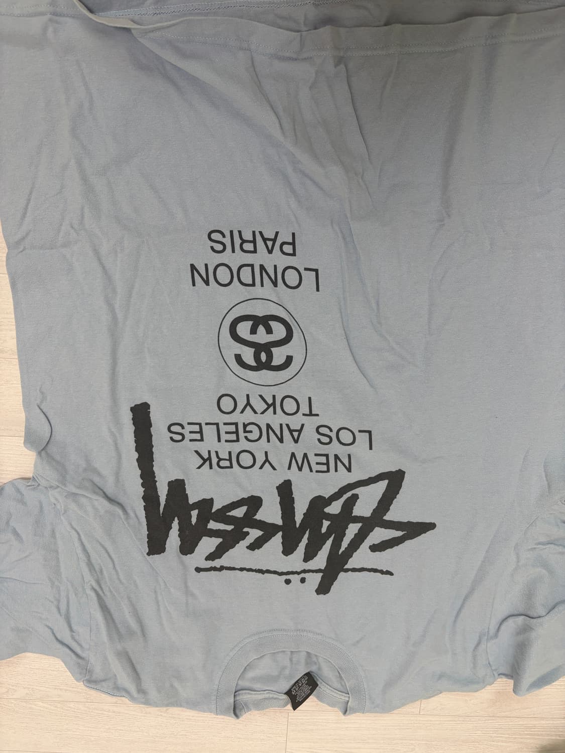 스투시 월드투어 반팔티셔츠 하늘색 상품이미지2