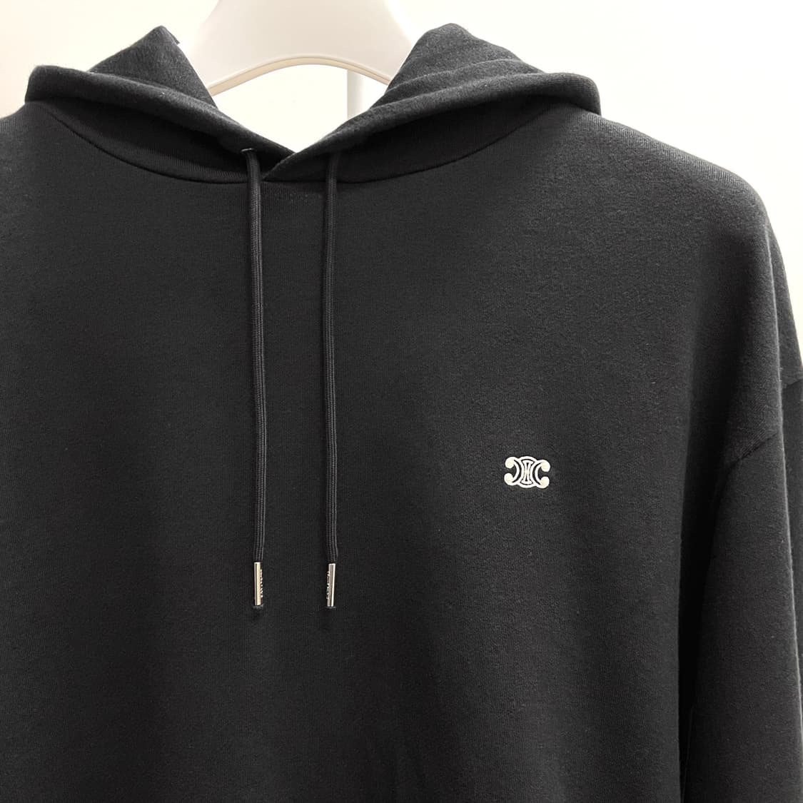 [새상품/L] 셀린느 코튼 캐시미어 루즈 블랙 후드티 상품이미지3